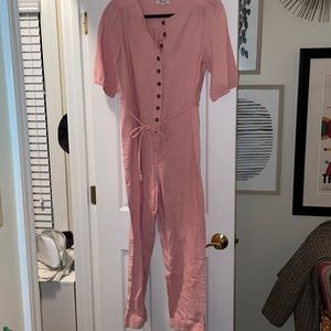 Madewell linen pink jumpsuit